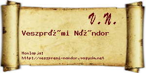Veszprémi Nándor névjegykártya